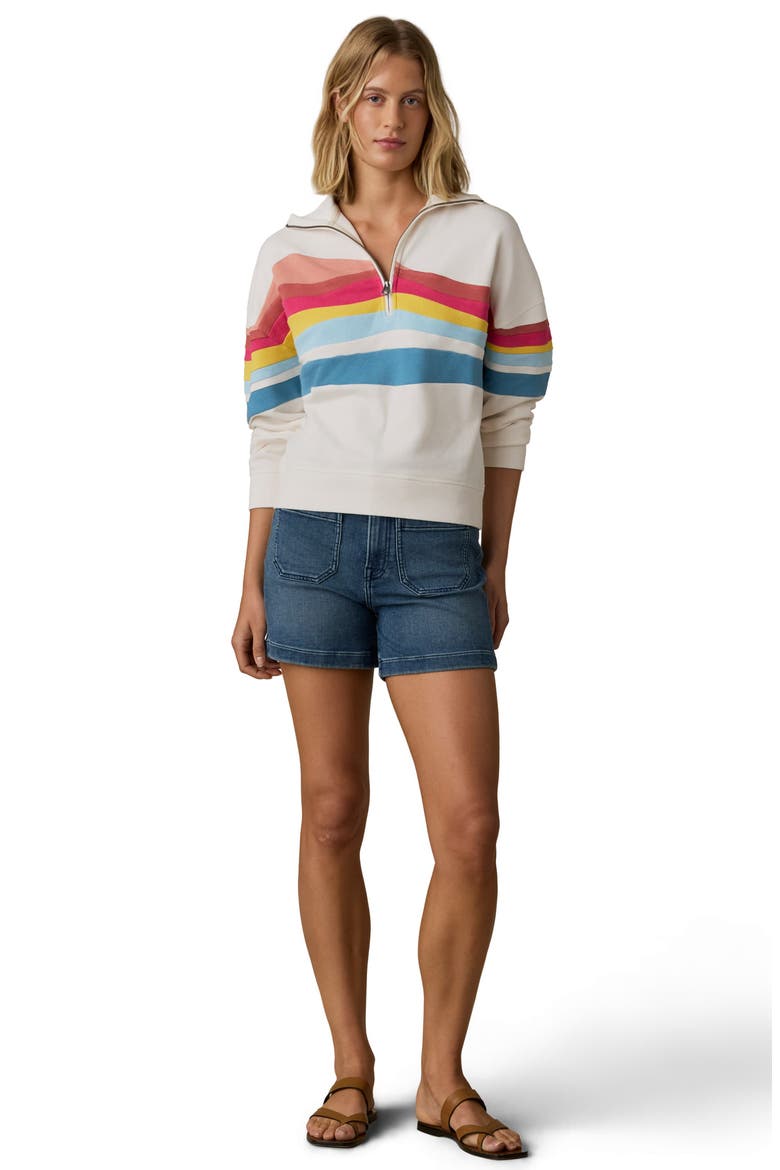 Soleil Quarter Zip Organic Cotton Terry Sweatshirt, Alternate, color, SUNDRIFT DUNE SOLEIL