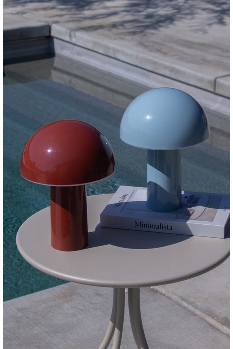 Celia 10" Portable Touch-Controlled Outdoor Patio Mushroom Table Lamp, Alternate, color, Red