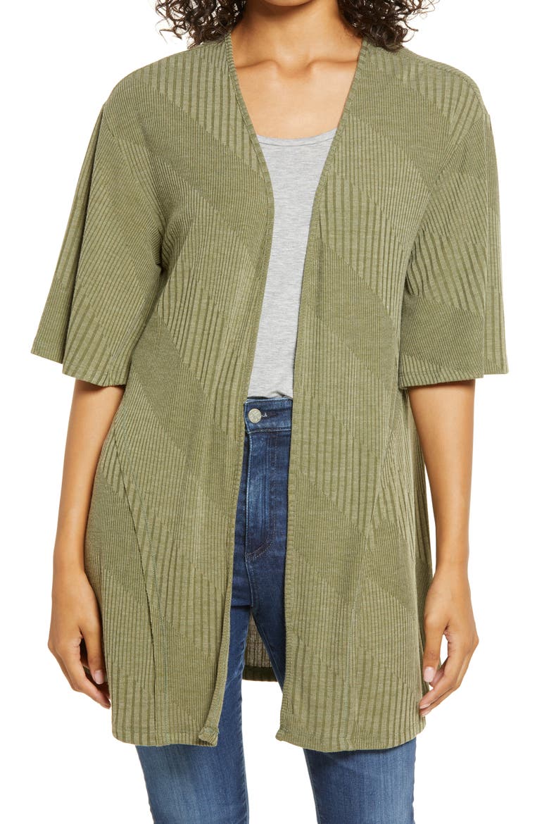 Open Front Cardigan, Main, color, OLIVE
