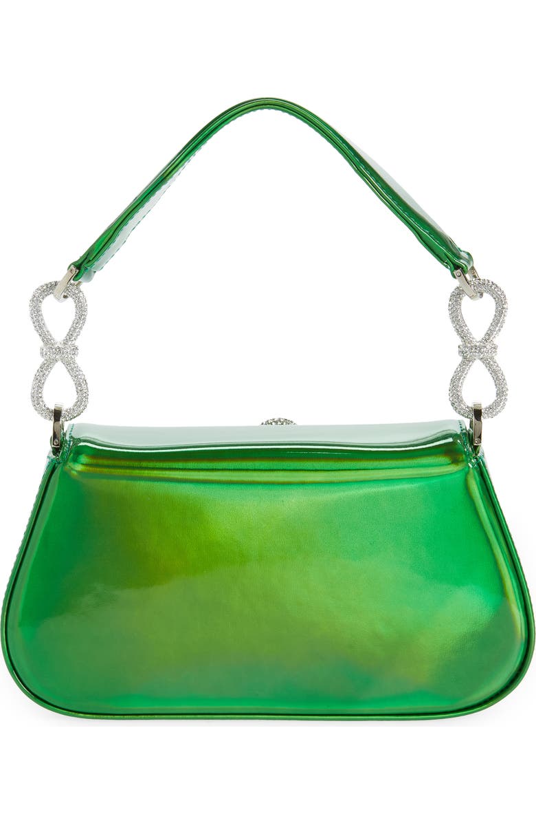 Mach & Mach Carrie Crystal Flower Iridescent Leather Top Handle Bag, Alternate, color,