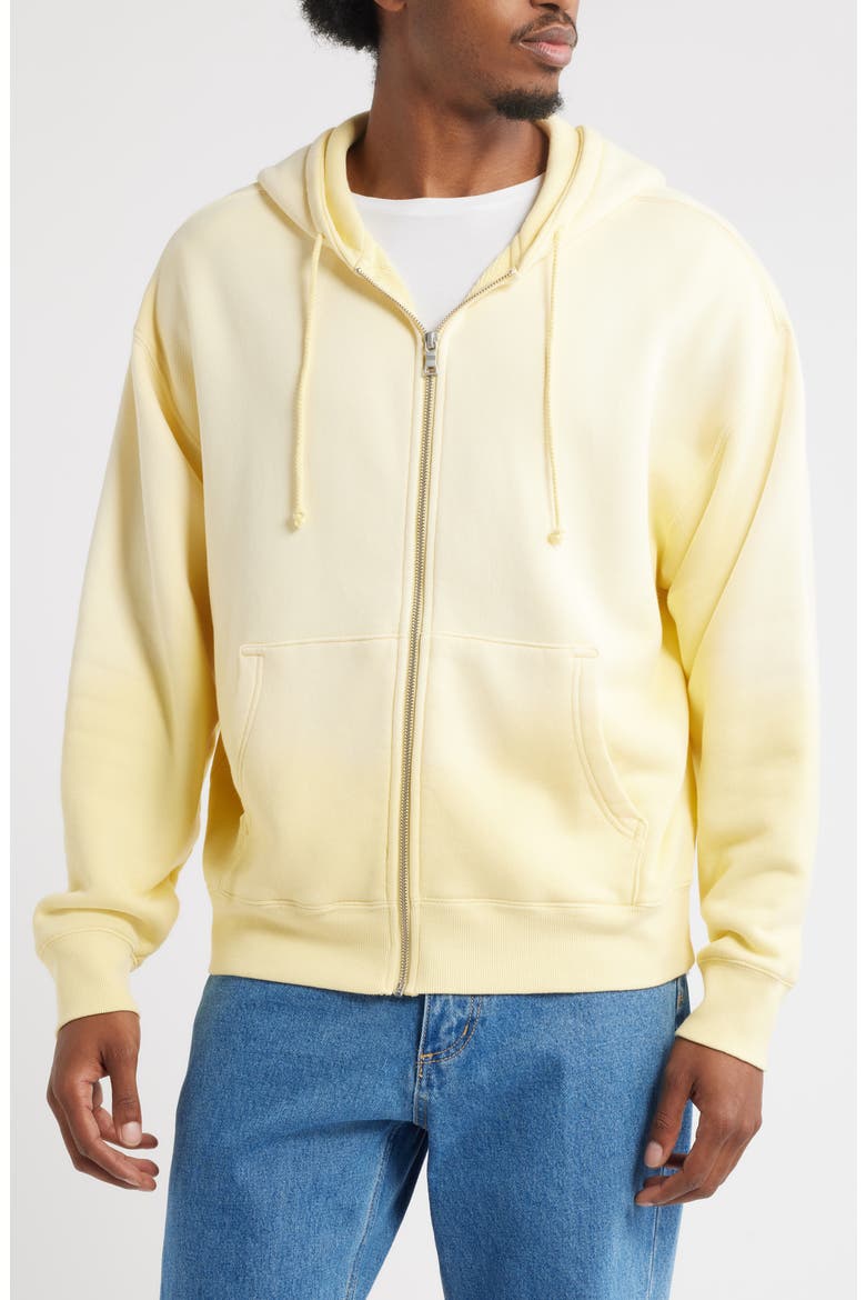 Core Oversize Terry Full Zip Hoodie, Alternate, color, SUN FADED BUTTER