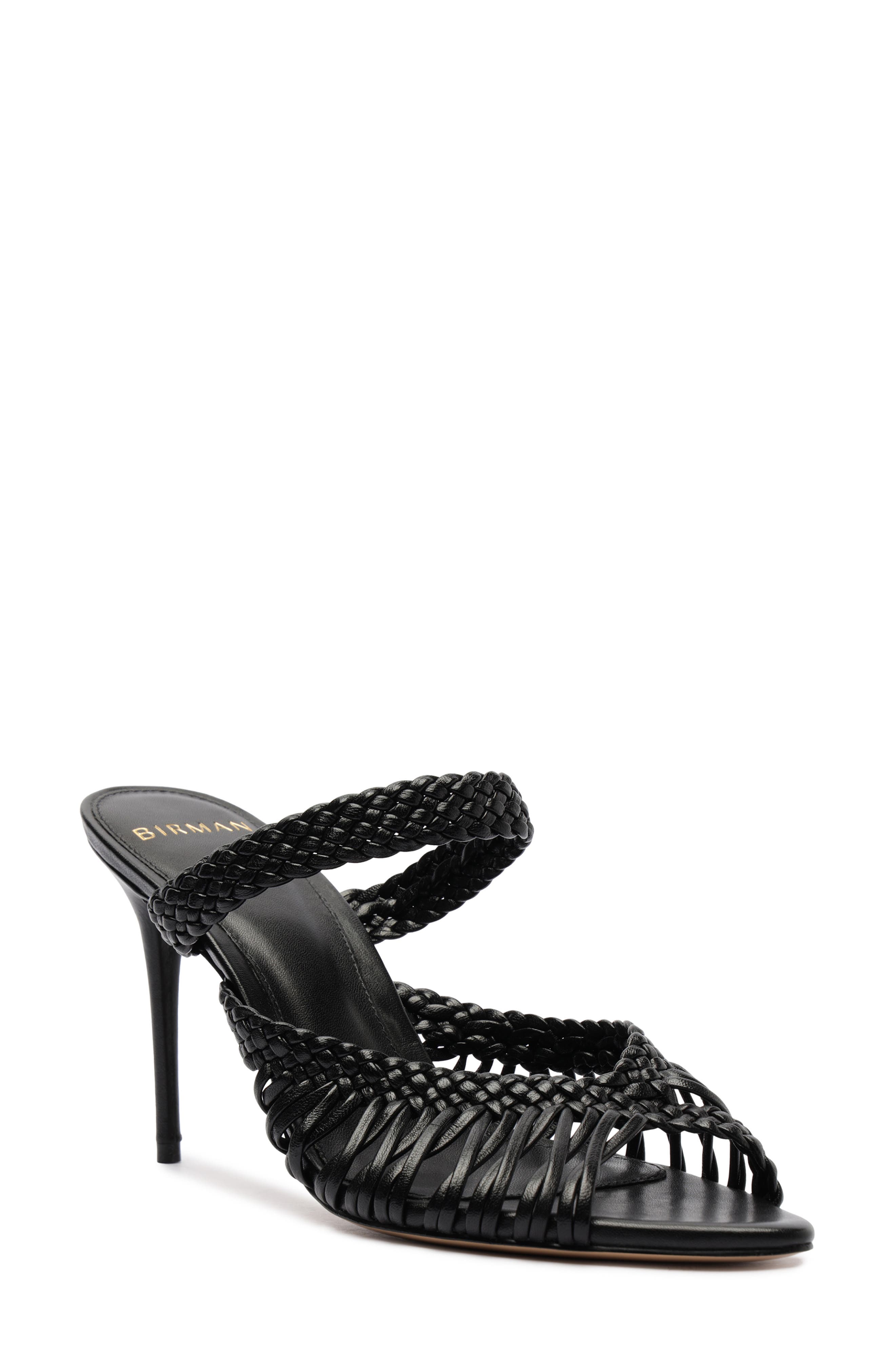 Alexandre Birman Agatha Peep Toe Slide Sandal, Main, color, Black