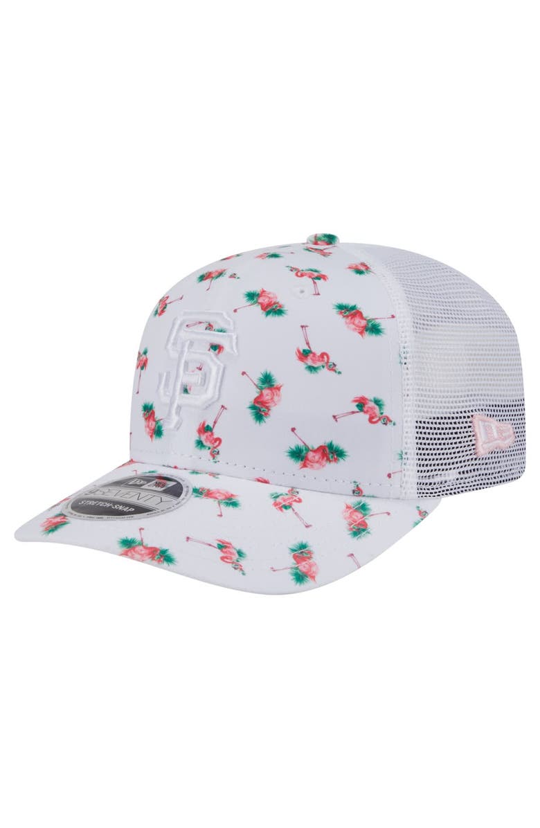 New Era Men's New Era White San Francisco Giants Flamingo Mesh Back 9SEVENTY Stretch-Snap Hat, Main, color, White