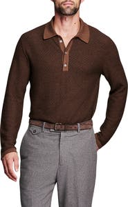 Billy Reid Long Sleeve Sweater Polo