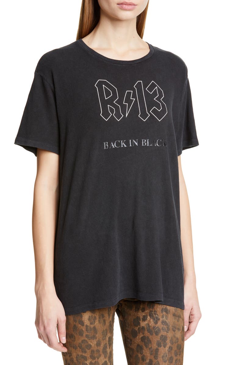 R13 Back in Black Graphic Tee, Alternate, color,