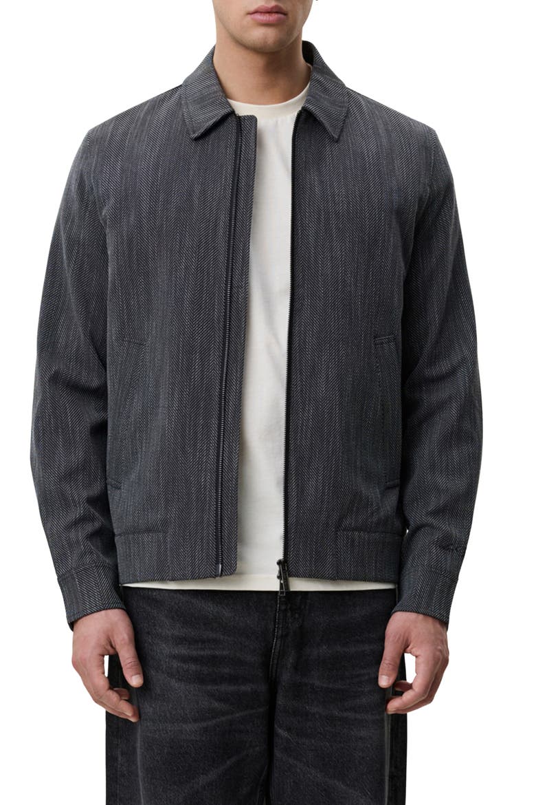 Herringbone Coach Jacket, Main, color, BLACK