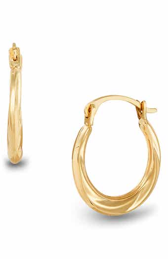 Frankie & Zoe 14K Yellow Gold Oval Hoop Earrings