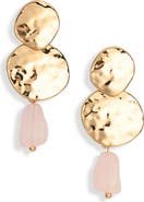 Ettika Hammered Stone Drop Earrings