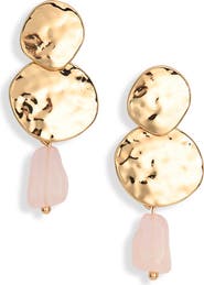 Ettika Hammered Stone Drop Earrings