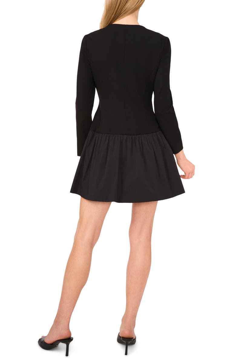 Ted Baker Long Sleeve Mixed Media Dress, Alternate, color, Rich Black