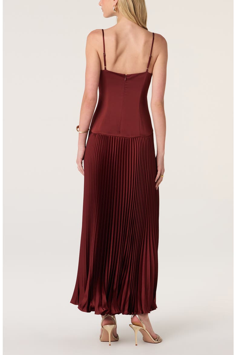 Pleated Drop Waist Dress, Alternate, color, RUST