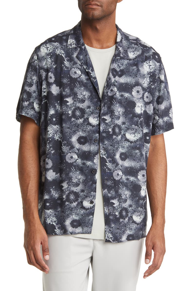 Open Edit Relaxed Fit Floral Short Sleeve Button-Up Camp Shirt, Main, color, 