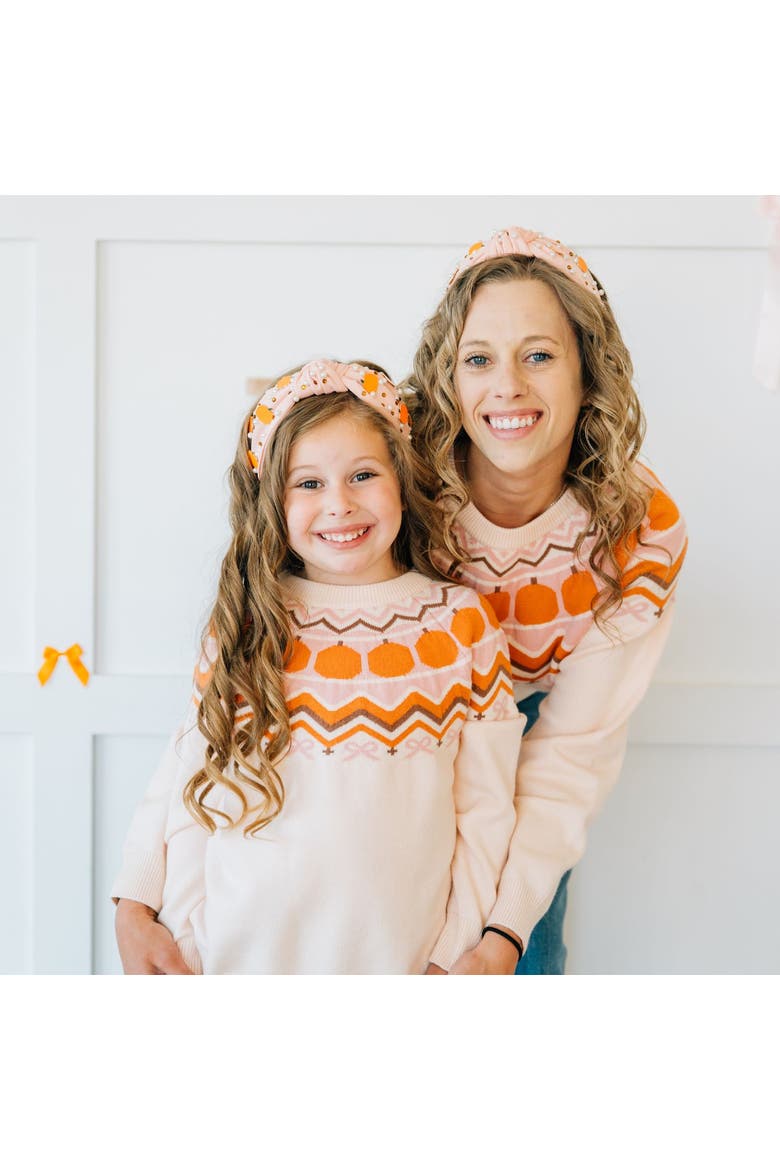 Pumpkin Fair Isle Sweater, Alternate, color, Soft Pale Pink