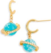 EYE CANDY LOS ANGELES Lucille Ringed Planet Huggie Hoop Earrings