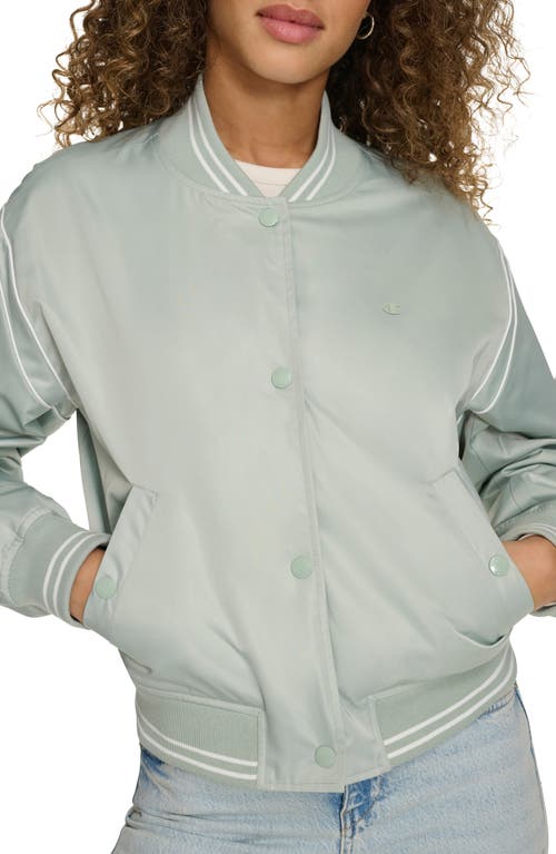 Champion Crop Varsity Jacket In Green