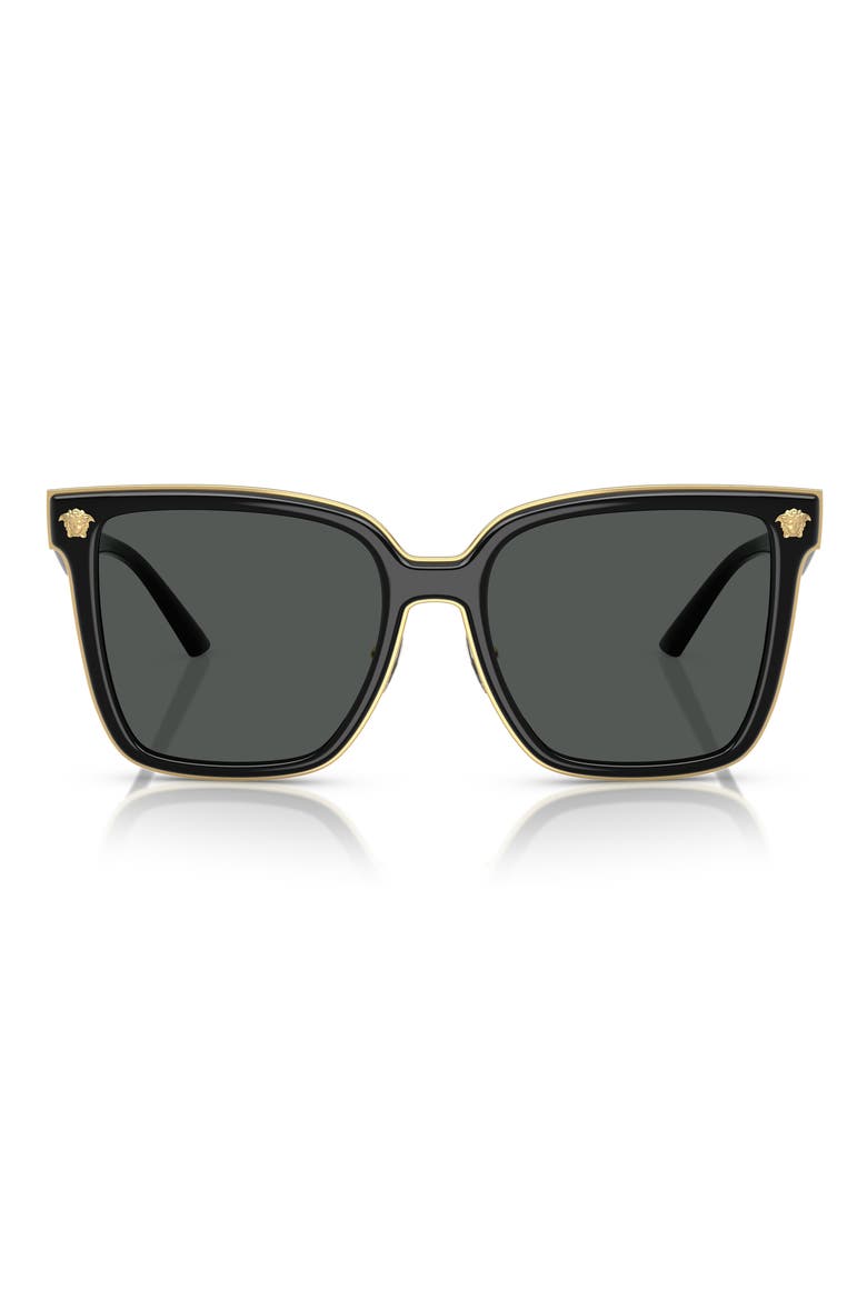 58mm Butterfly Sunglasses, Main, color, BLACK