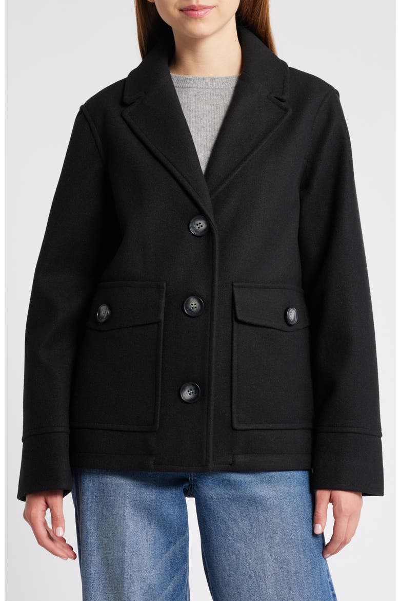 Patch Pocket Short Coat, Main, color, BLACK