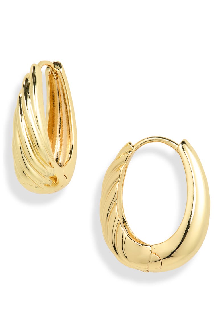 Twisted Hinge Hoop Earrings, Main, color, GOLD