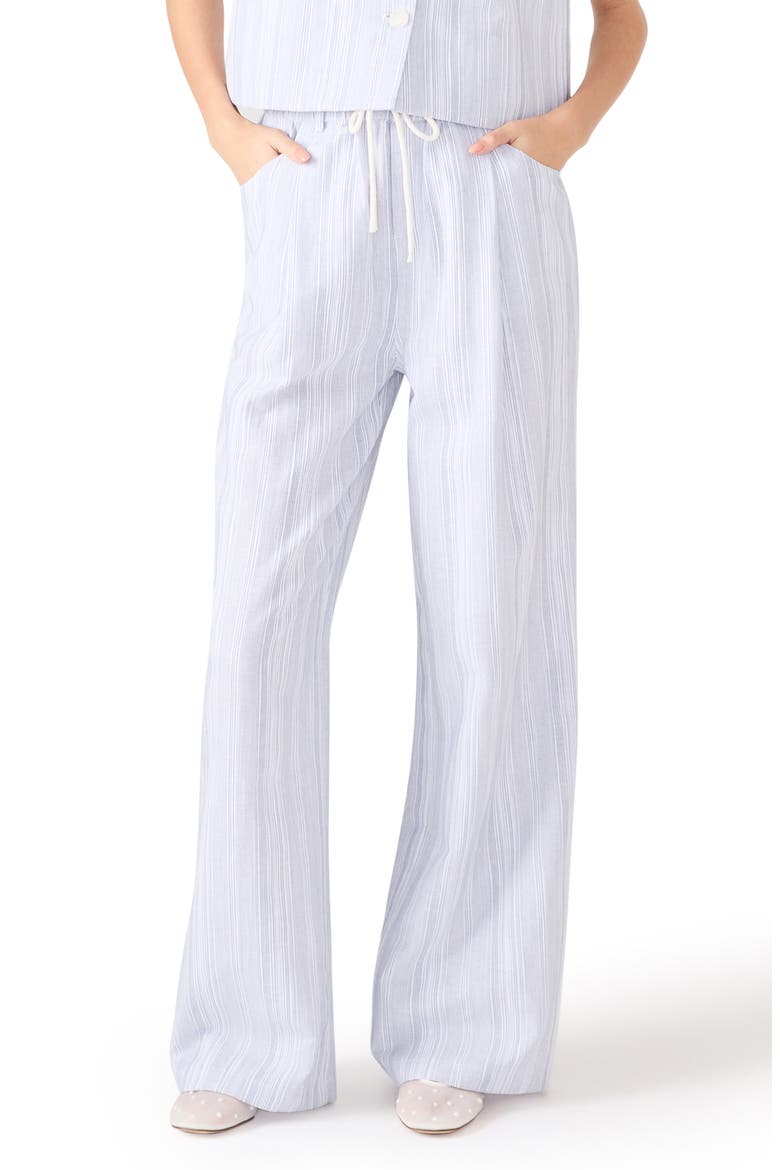 Minorca Stripe Wide Leg Pants, Main, color, BLUE