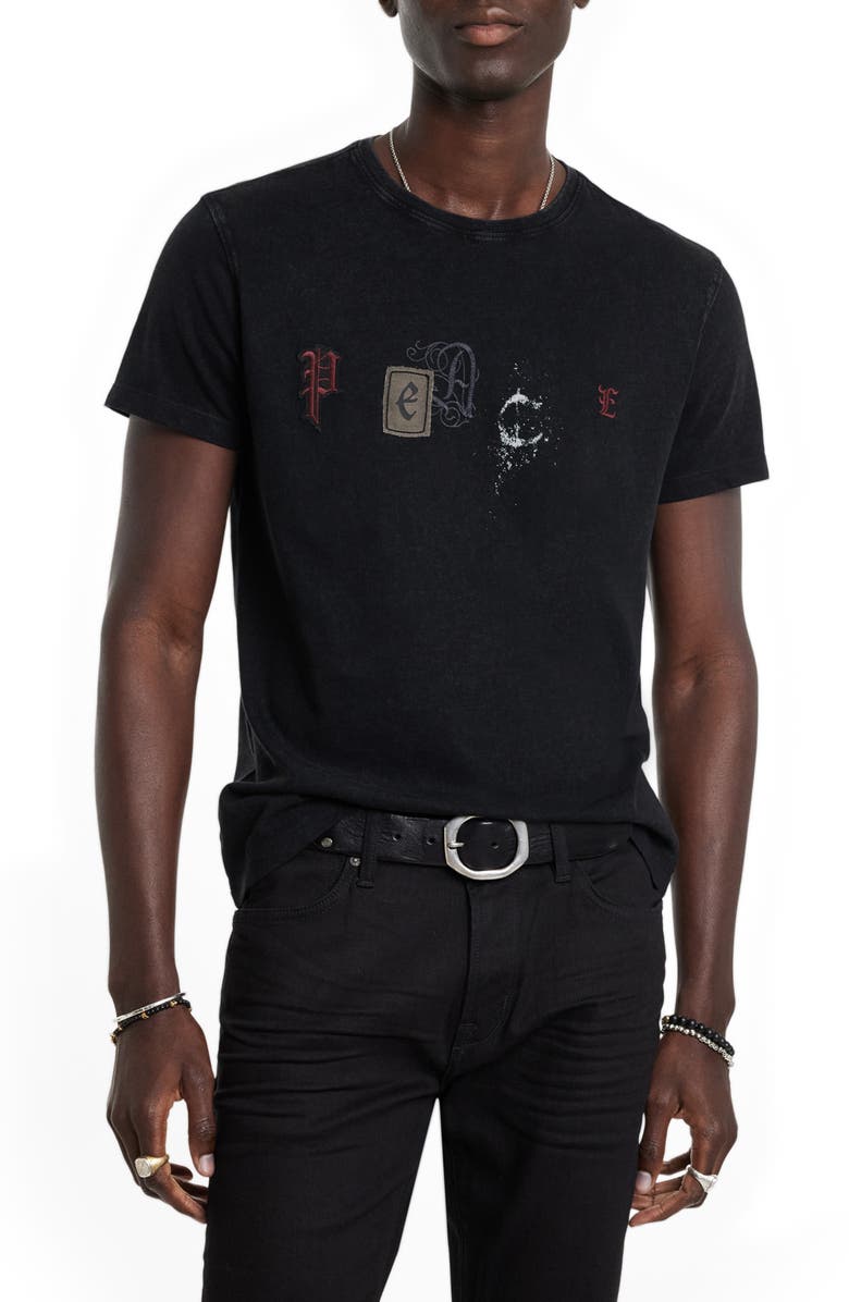 John Varvatos Peace Embellished Organic Cotton T-Shirt, Main, color, 