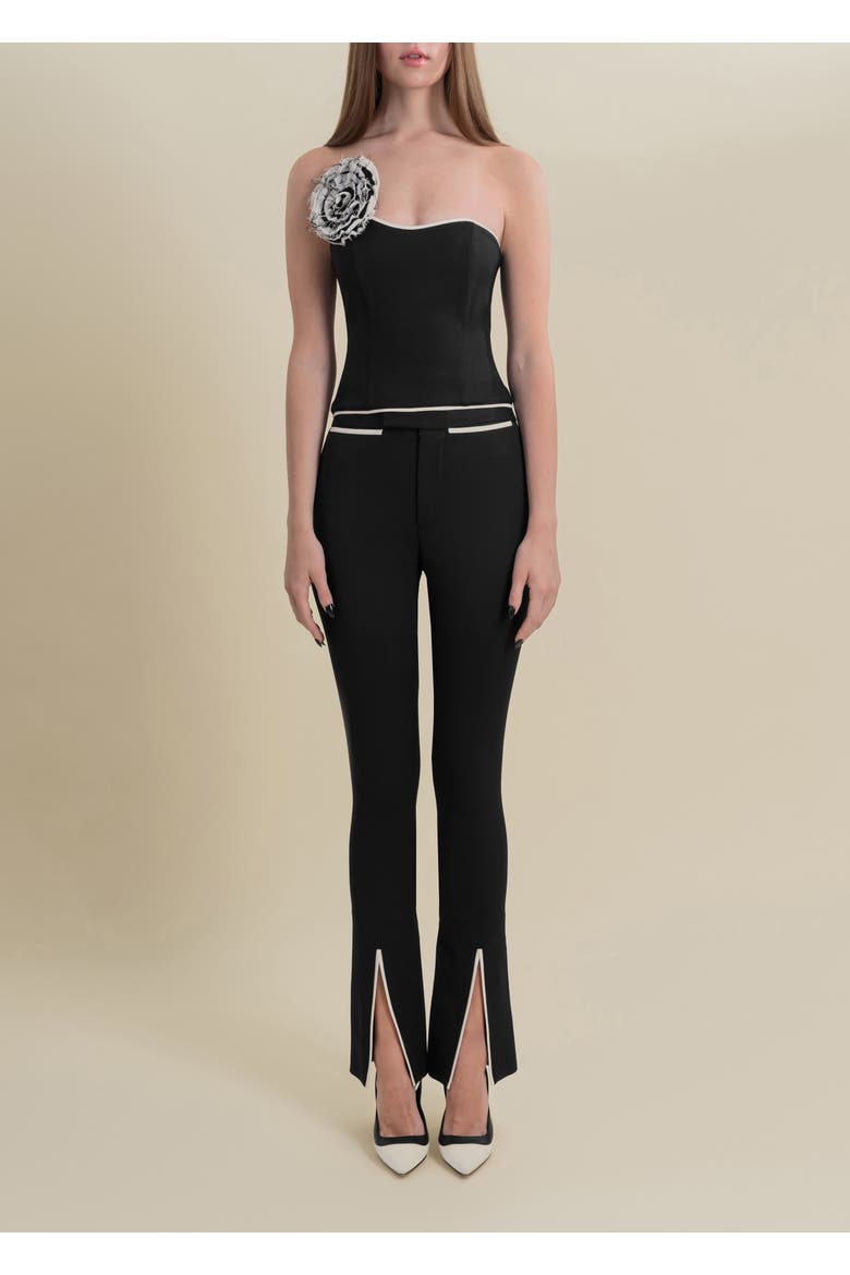 Helix Slim-Fit Mid-Rise Stretch Wool Pants, Main, color, Black & Natural