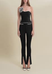 Contessa Mills Helix Slim-Fit Mid-Rise Stretch Wool Pants