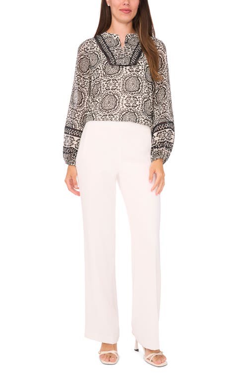 Halogenr Halogen(r) Print Peasant Top In Black