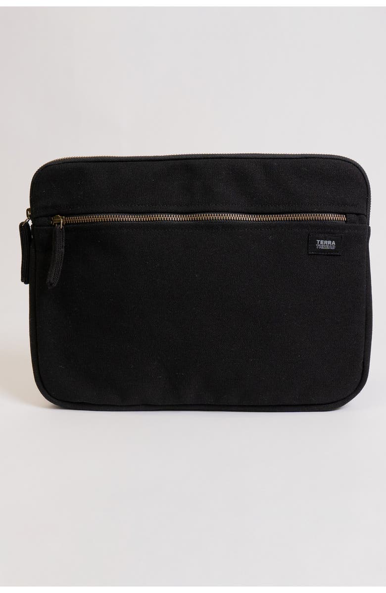 Terra Thread 13-Inch Organic Cotton Laptop Sleeve, Main, color, Ivory Black