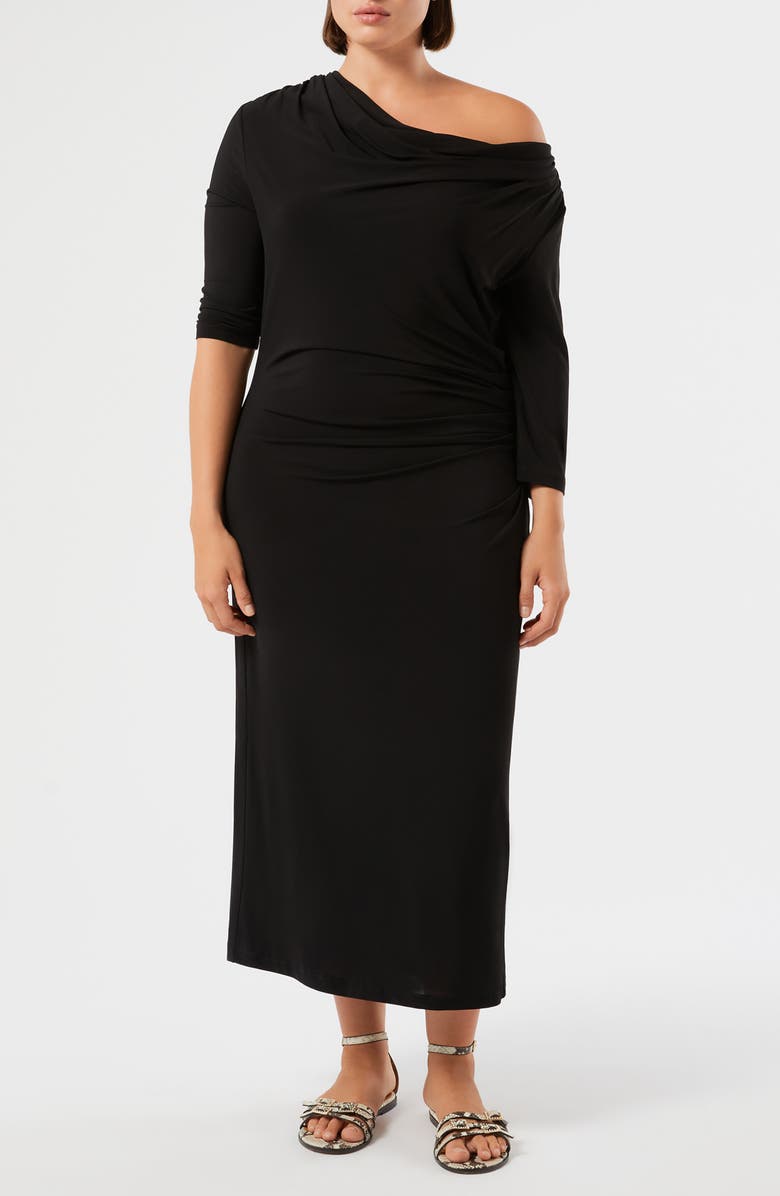 Marina Rinaldi Cambra Long Sleeve Jersey Maxi, Main, color, Black