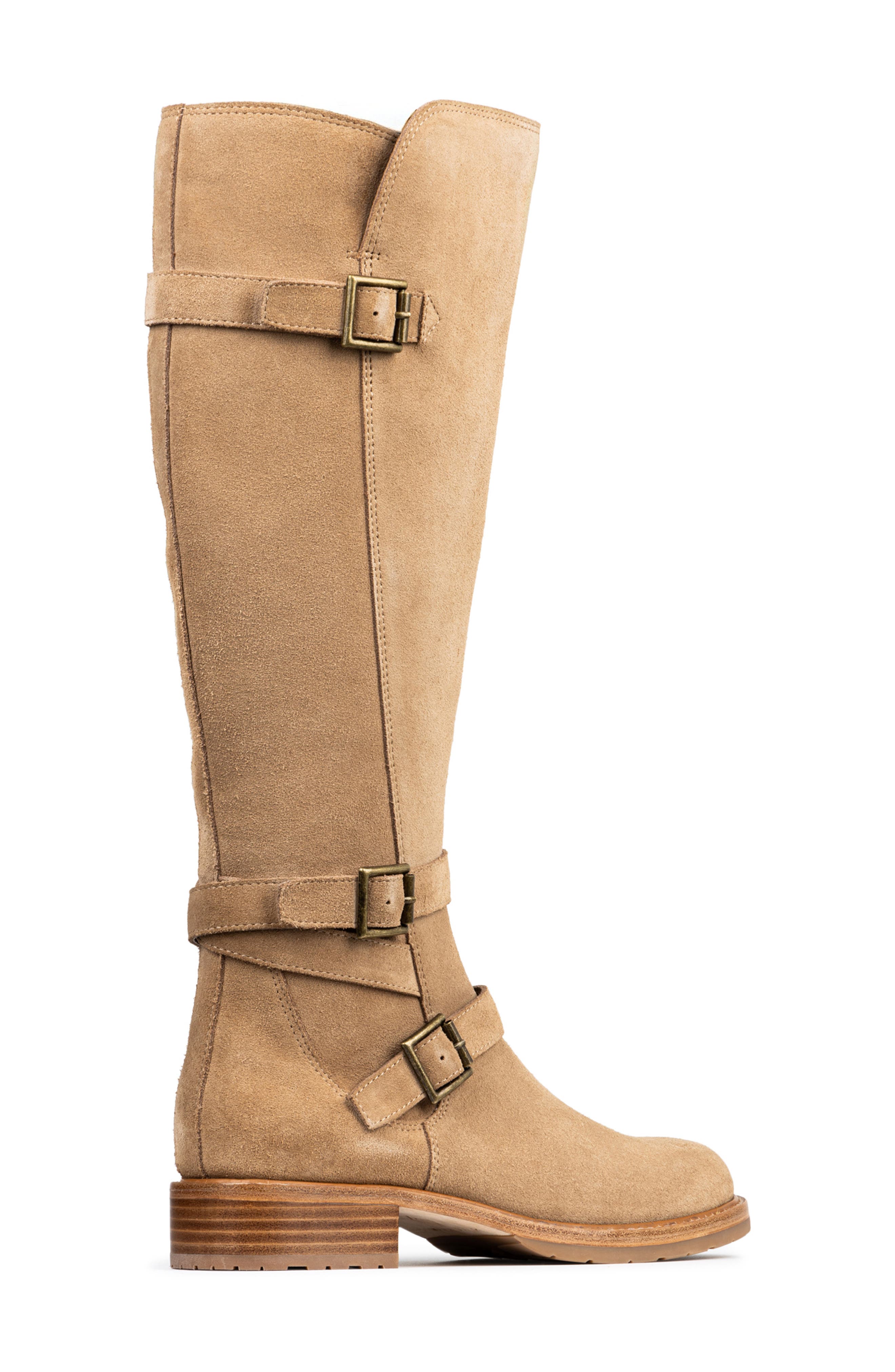 Donald Pliner Carlota Knee High Moto Boot, Alternate, color, Tobacco