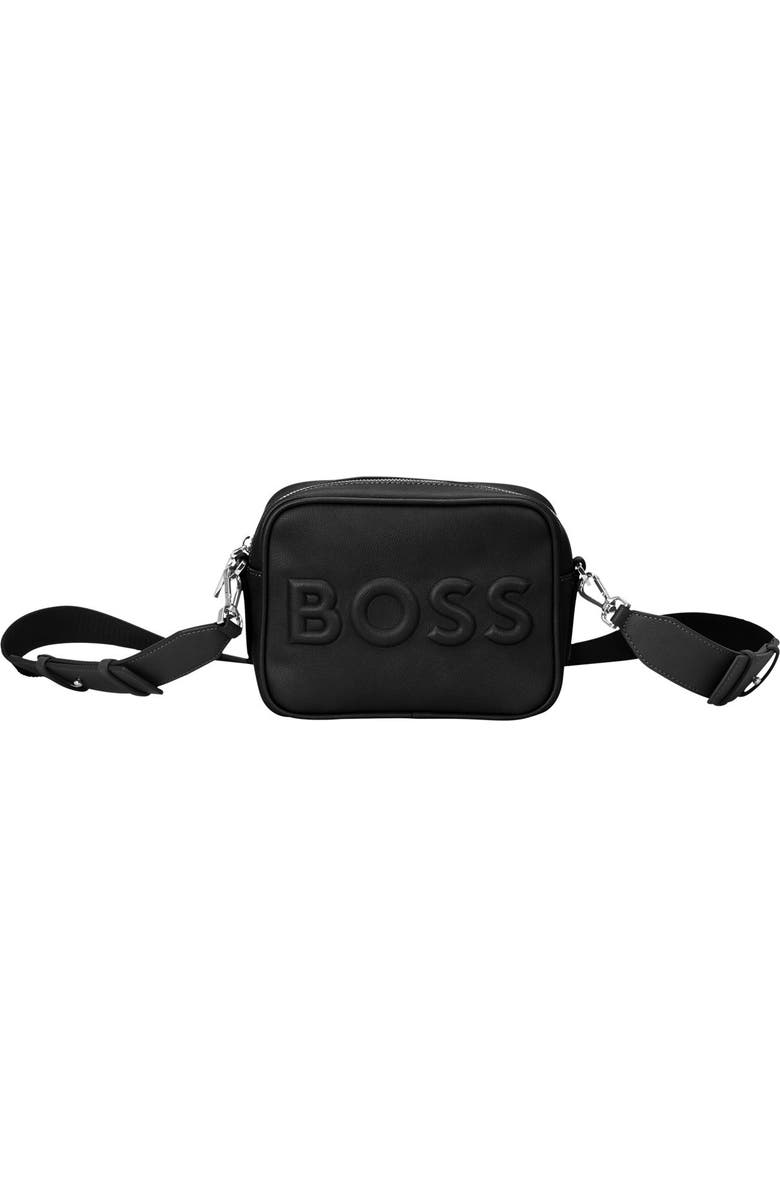 BOSS Olivia Faux Leather Crossbody Bag, Main, color,