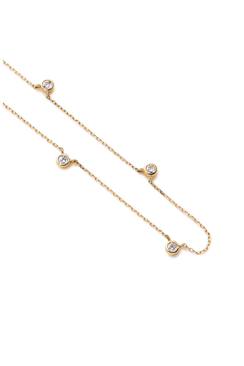 Solid Yellow Gold - Diamond Station Necklace, Alternate, color, Gold