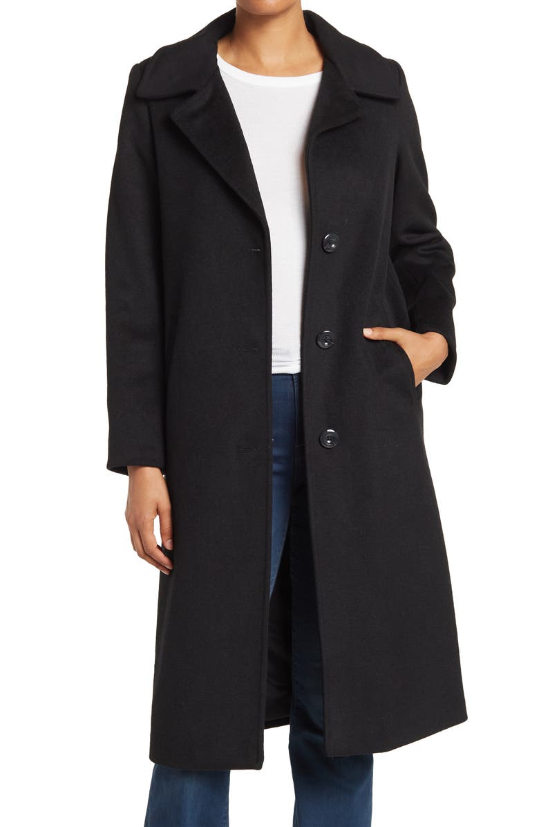 Jones New York Notch Collar Wool Coat, Main, color, 