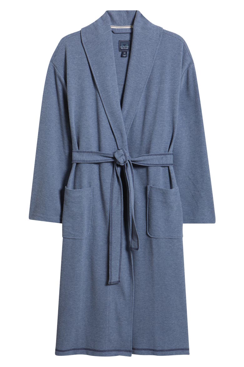 Coastal Heather Shawl Collar Cotton Robe, Alternate, color, HEATHER BLUE