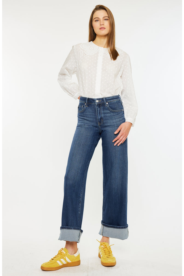 Samara High Rise Wide Leg Jeans, Alternate, color, Dark Wash