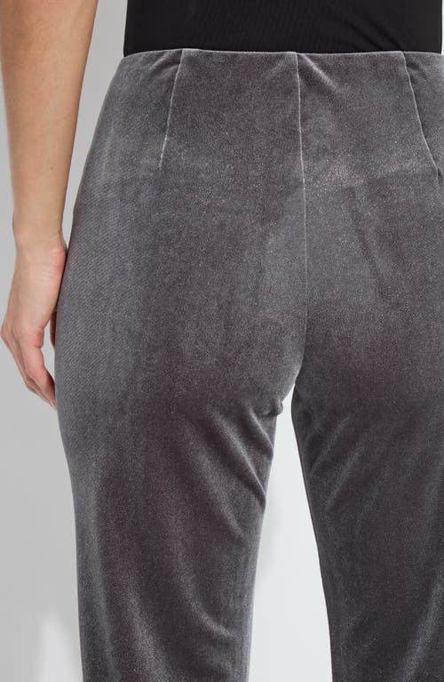 Lyssé Lysse Metallic Foil Velvet Wide Leg Pants In Gray