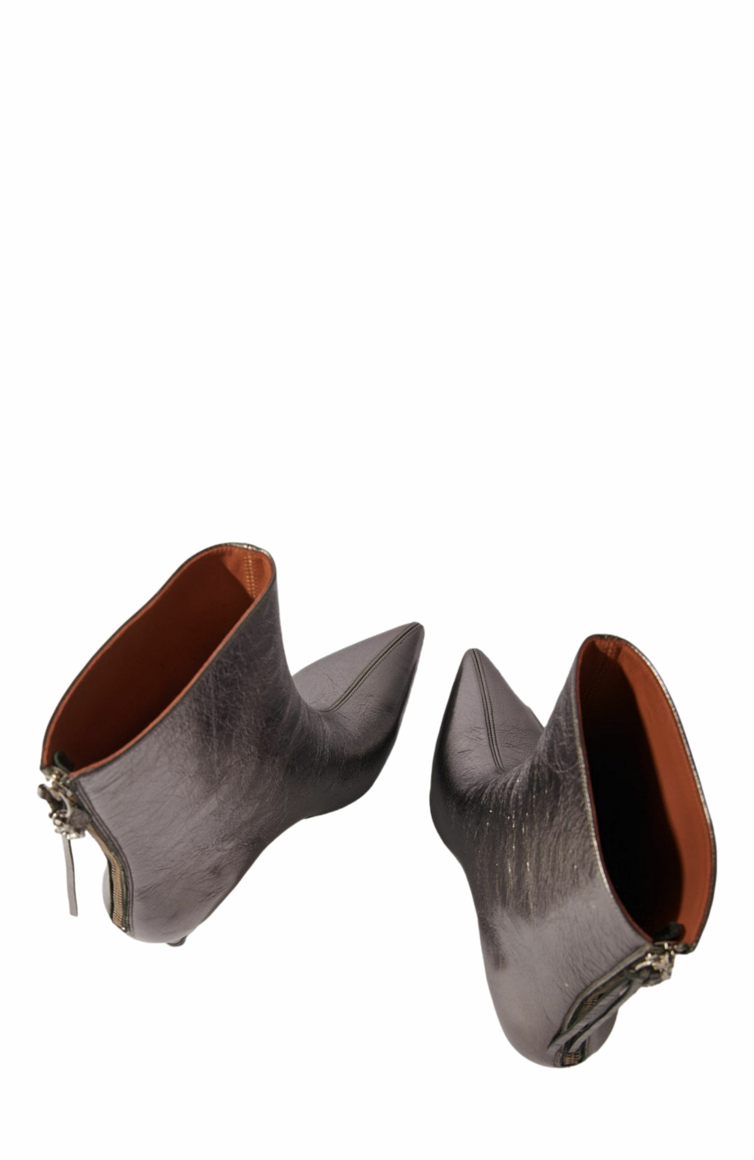 maje Metallic pointed-toe boots, Alternate, color, 