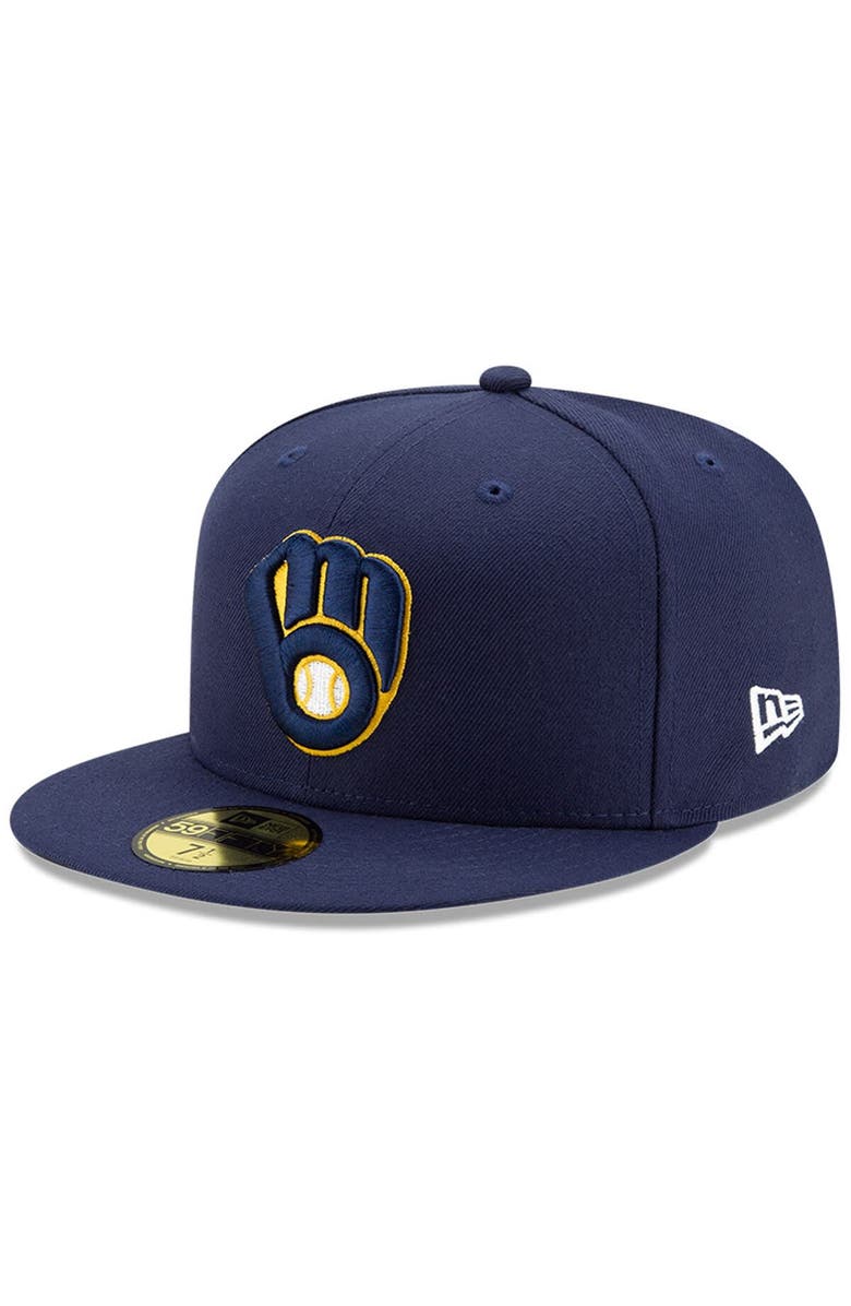 New Era Men's New Era Gold Milwaukee Brewers 2024 Jackie Robinson Day 59FIFTY Fitted Hat, Alternate, color, 