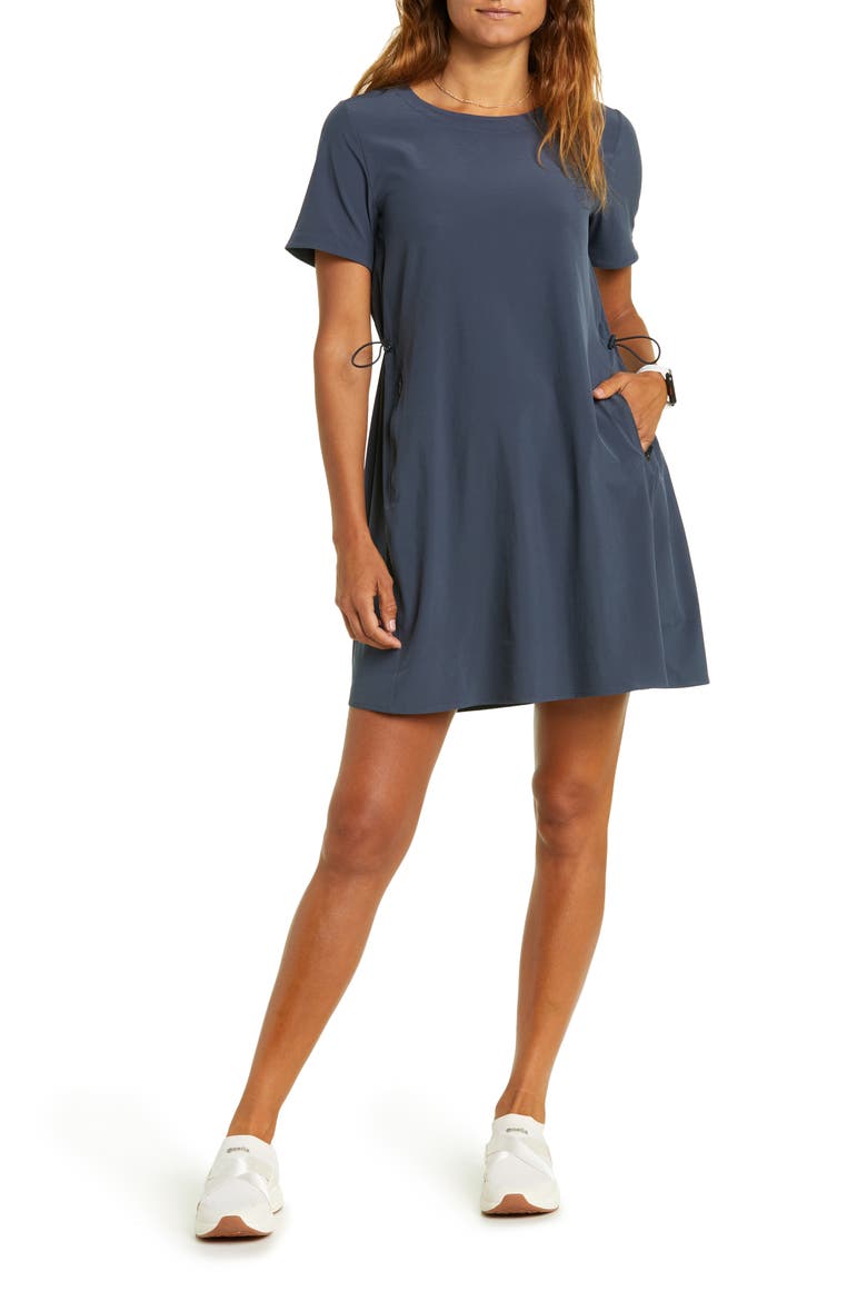 Cinch Side Dress, Main, color, NAVY INDIA INK