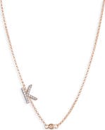 MESHMERISE Bezel Diamond Initial Chain Necklace - 0.2ct.