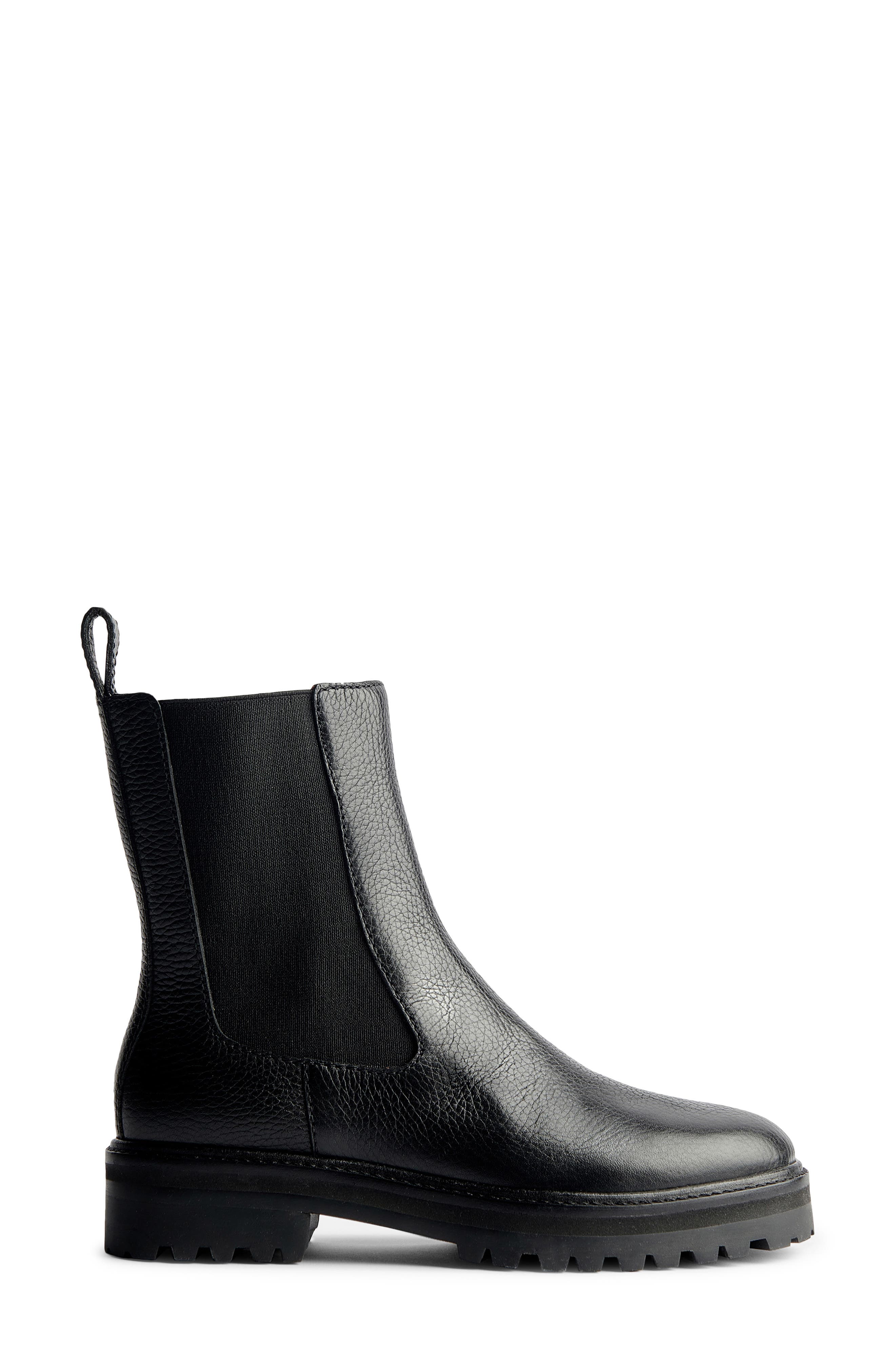 Reformation Katerina Lug Sole Chelsea Boot, Alternate, color, Black Tumbled