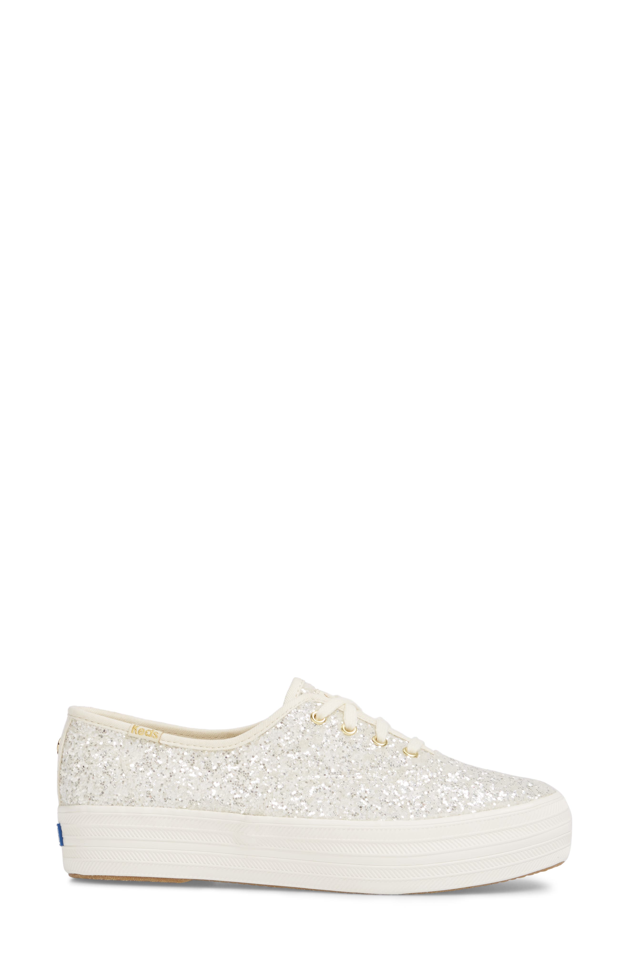 triple decker glitter sneaker, Alternate, color, CREAM