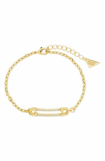 Pavé Cubic Zirconia Bar Charm Bracelet