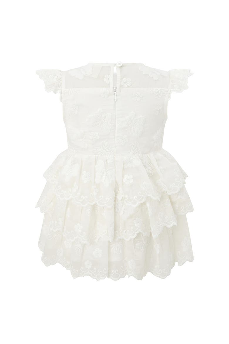 Alisha Frill Embroidered Mini Dress, Alternate, color, Creme