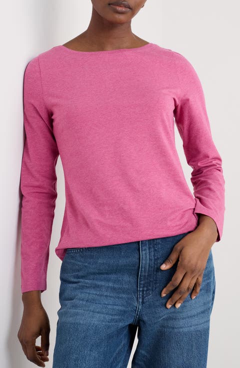Easel Long Sleeve Stretch Organic Cotton Top