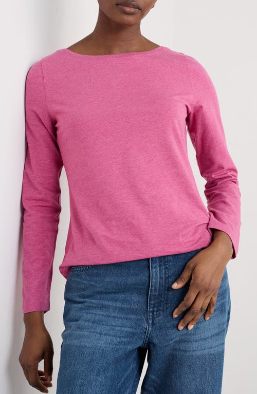 Seasalt Cornwall Easel Long Sleeve Stretch Organic Cotton Top In Pink