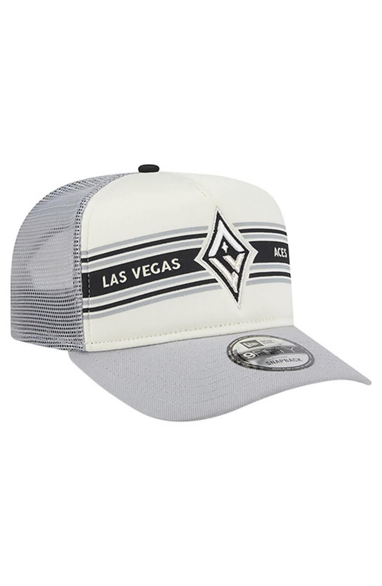New Era Unisex New Era  White/Gray Las Vegas Aces Banner Foam Front 9FIFTY A-Frame Adjustable Trucker Hat, Alternate, color, White