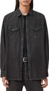AllSaints Fenton Cotton Denim Snap-Up Shirt