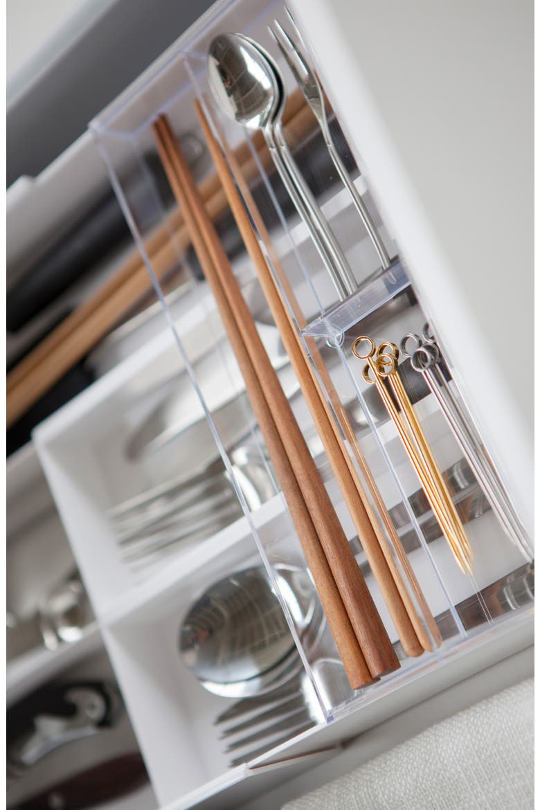 Expandable Cutlery Organizer, Alternate, color, WHITE