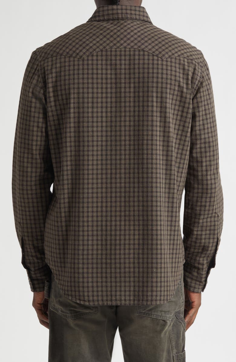 Double RL Slim Fit Check Western Shirt, Alternate, color, Brown/ Tan